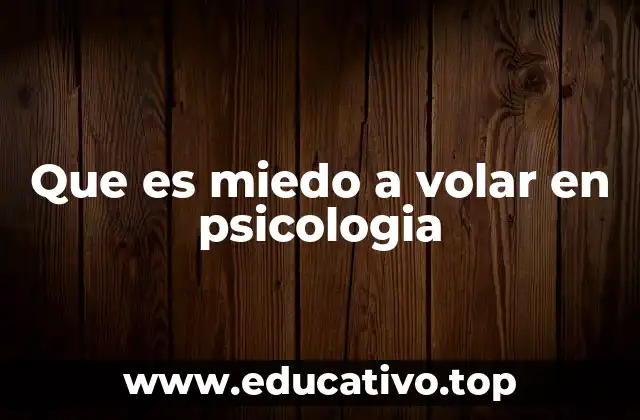 Que es miedo a volar en psicologia