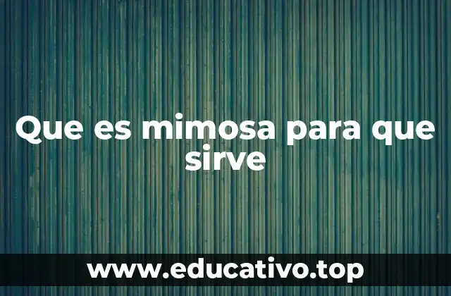 Que es mimosa para que sirve