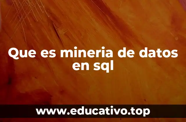 Que es mineria de datos en sql