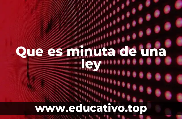 Que es minuta de una ley