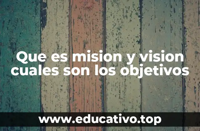 Que es mision y vision cuales son los objetivos