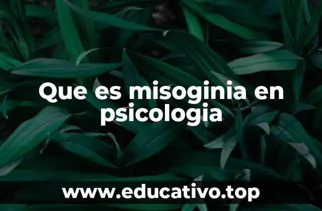 Que es misoginia en psicologia
