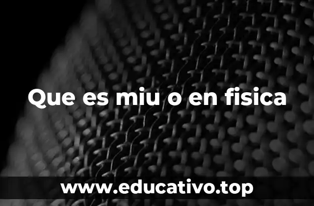 Que es miu o en fisica