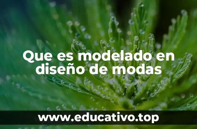Que es modelado en diseño de modas