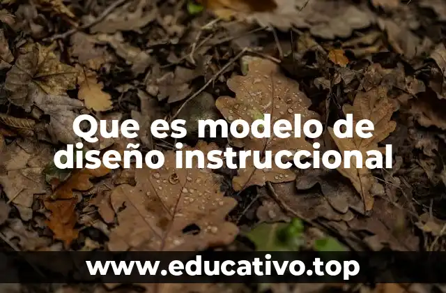 Que es modelo de diseño instruccional