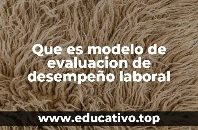 Que es modelo de evaluacion de desempeño laboral