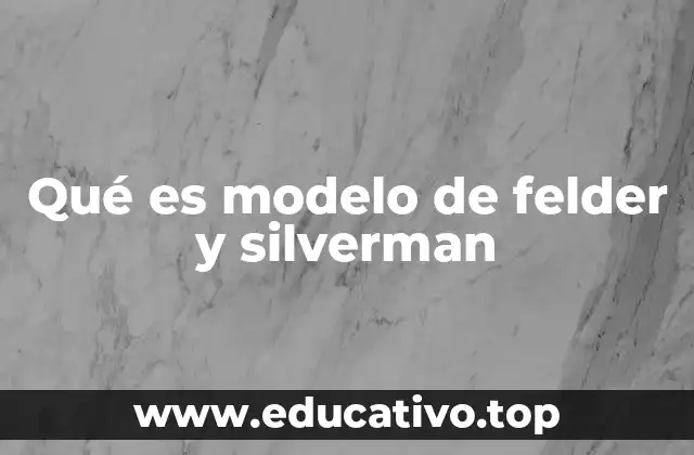Qué es modelo de felder y silverman