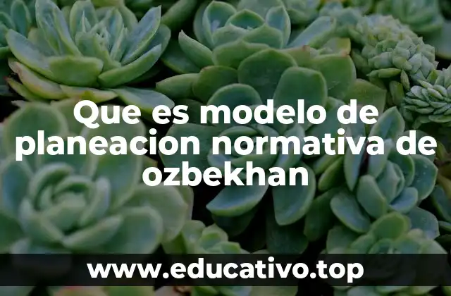 Que es modelo de planeacion normativa de ozbekhan