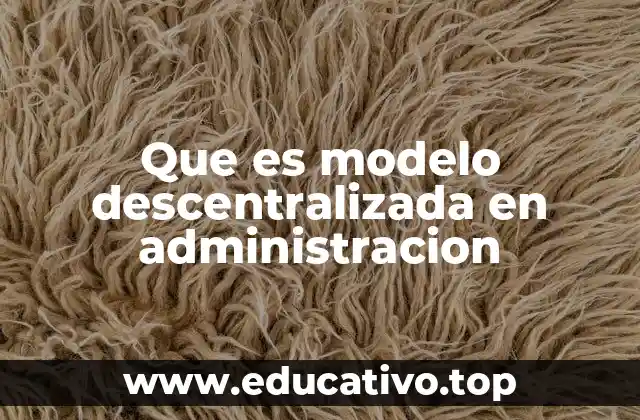 Que es modelo descentralizada en administracion