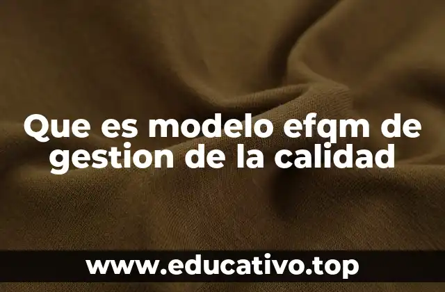 Que es modelo efqm de gestion de la calidad