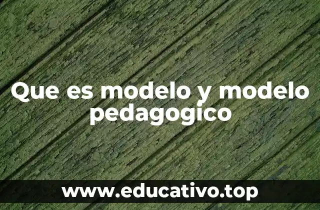 Que es modelo y modelo pedagogico