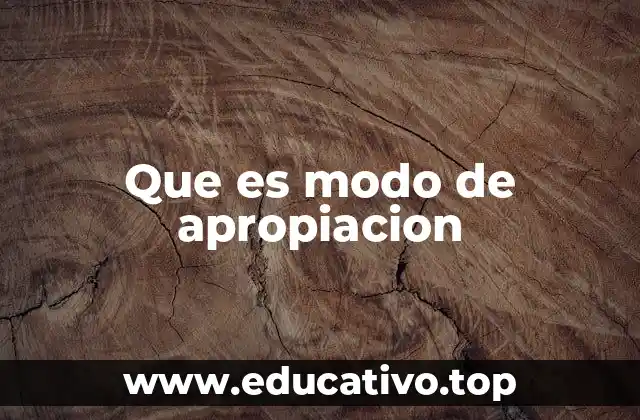 Que es modo de apropiacion