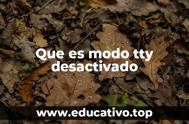 Que es modo tty desactivado