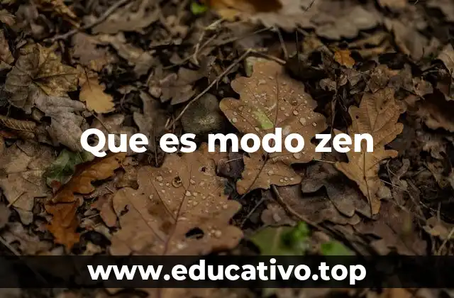 Que es modo zen