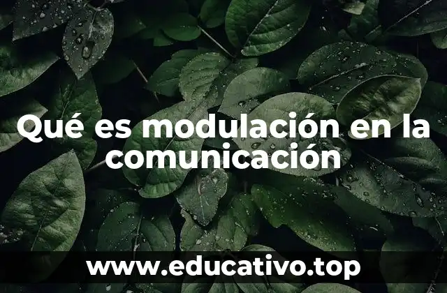 Qué es modulación en la comunicación