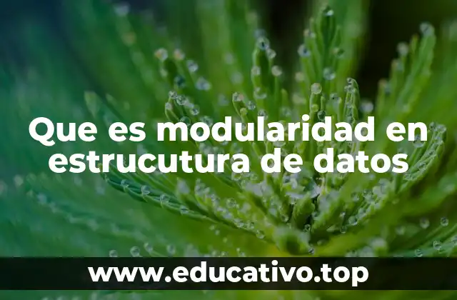 Que es modularidad en estrucutura de datos