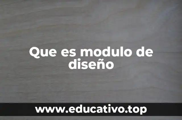 Que es modulo de diseño