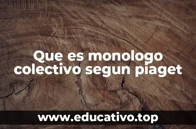 Que es monologo colectivo segun piaget