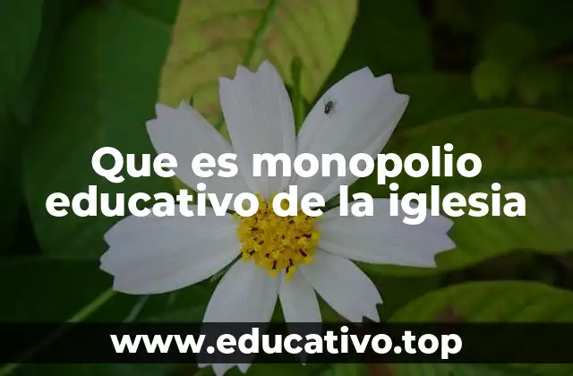 Que es monopolio educativo de la iglesia