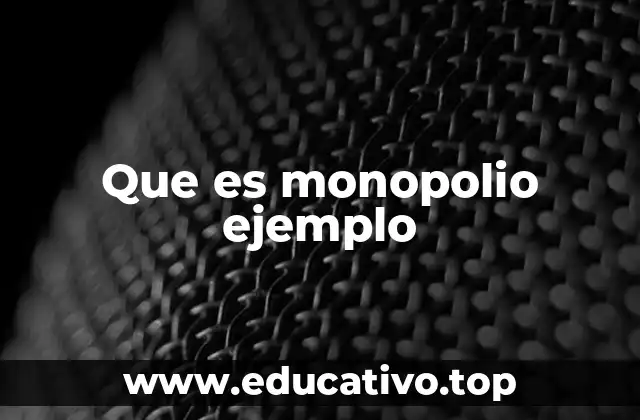 Que es monopolio ejemplo