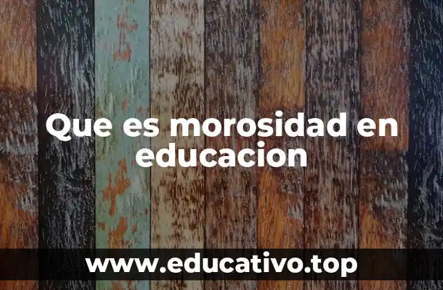 Que es morosidad en educacion