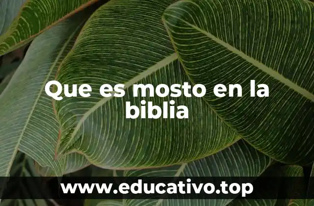 Que es mosto en la biblia