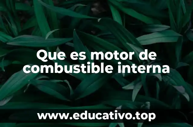 Que es motor de combustible interna