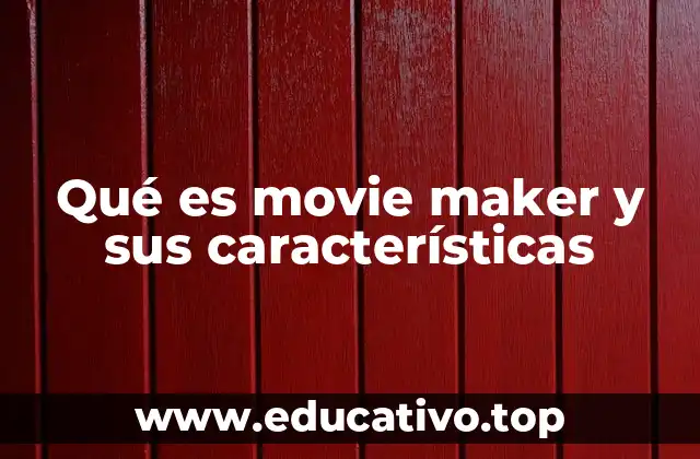 Qué es movie maker y sus características