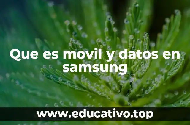 Que es movil y datos en samsung