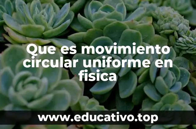 Que es movimiento circular uniforme en fisica
