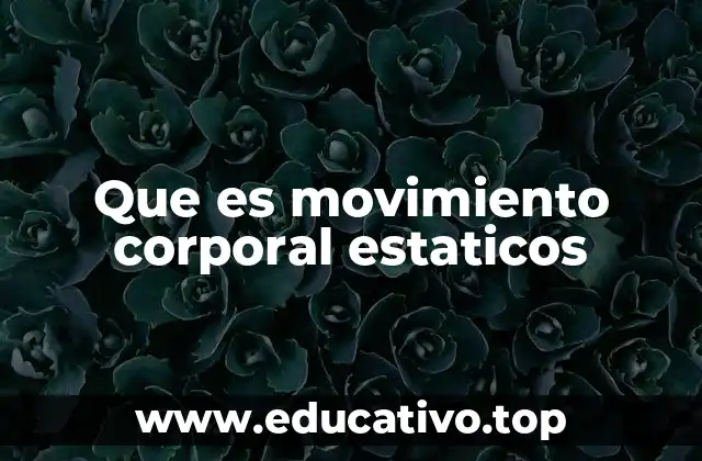 Que es movimiento corporal estaticos