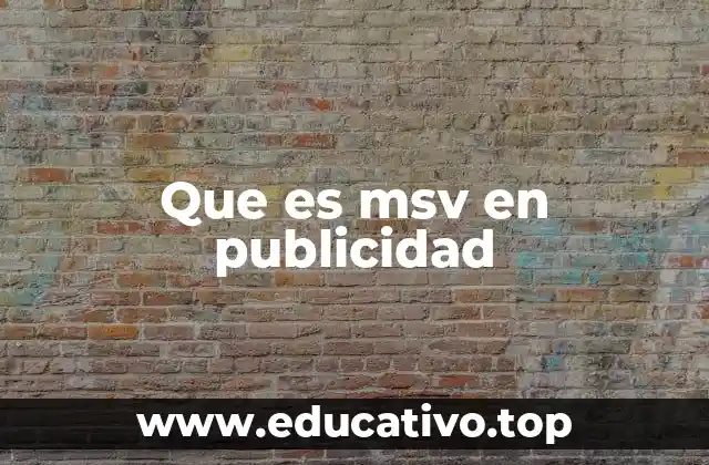 Que es msv en publicidad