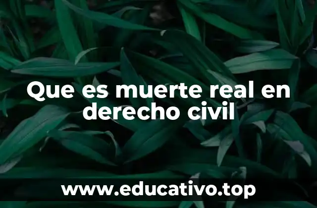 Que es muerte real en derecho civil