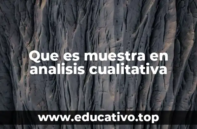 Que es muestra en analisis cualitativa