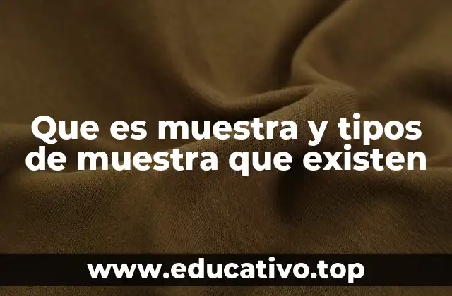 Que es muestra y tipos de muestra que existen