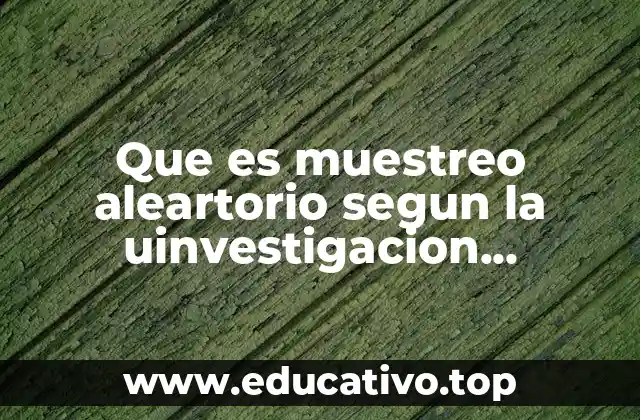 Que es muestreo aleartorio segun la uinvestigacion estadistica