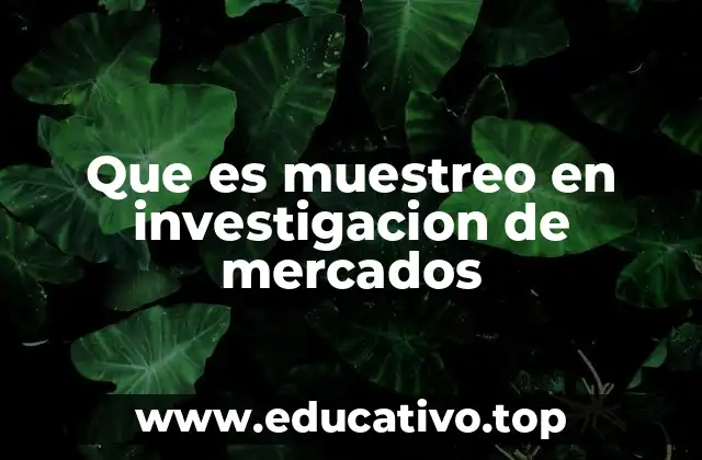 Que es muestreo en investigacion de mercados