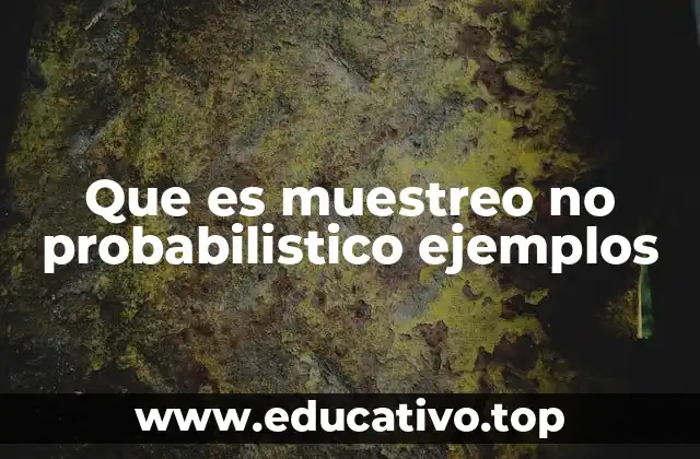 Que es muestreo no probabilistico ejemplos