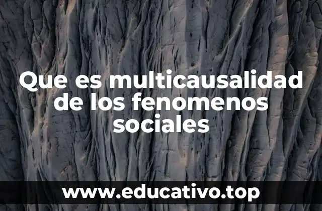 Que es multicausalidad de los fenomenos sociales