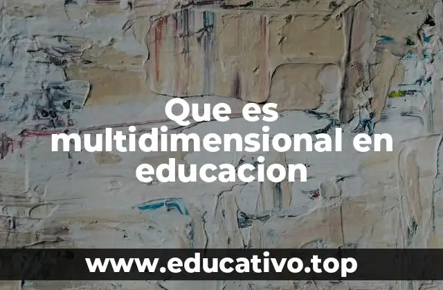 Que es multidimensional en educacion