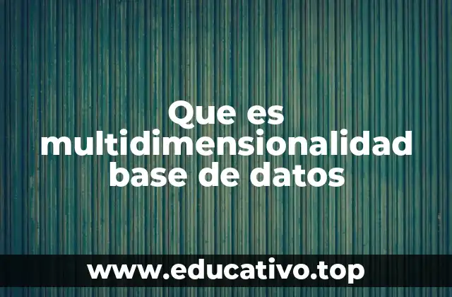 Que es multidimensionalidad base de datos