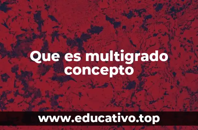 Que es multigrado concepto