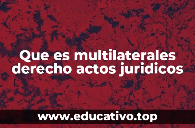 Que es multilaterales derecho actos juridicos