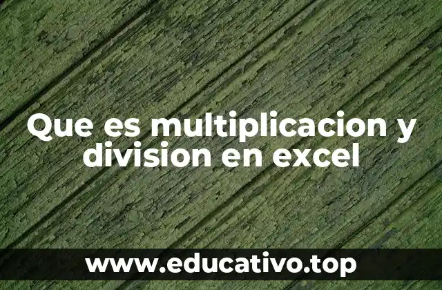 Que es multiplicacion y division en excel