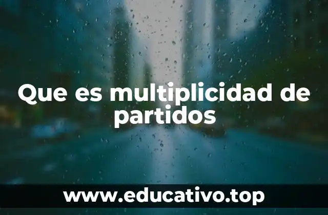 Que es multiplicidad de partidos