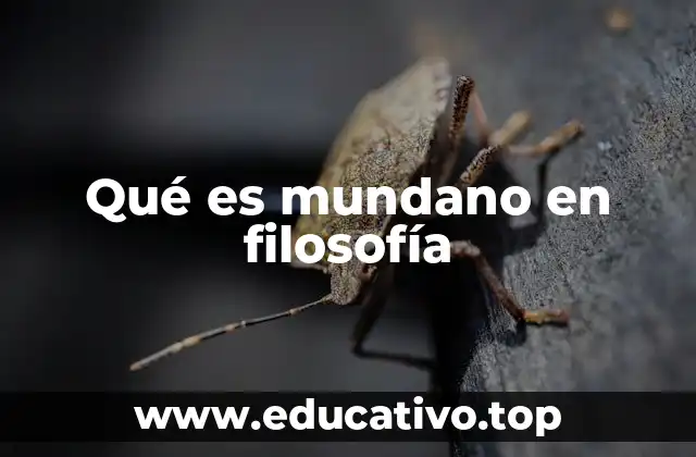 Qué es mundano en filosofía
