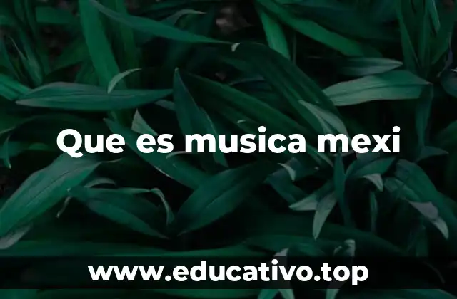 Que es musica mexi