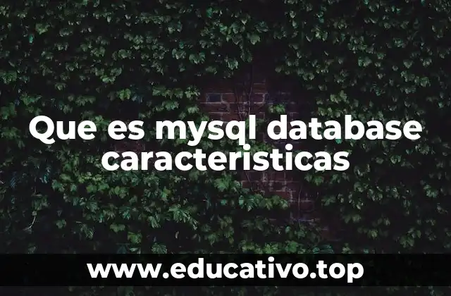 Que es mysql database caracteristicas
