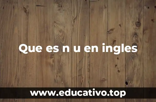 Que es n u en ingles