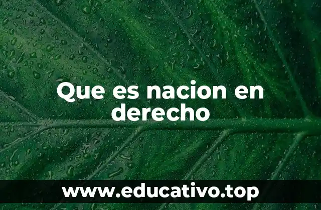 Que es nacion en derecho